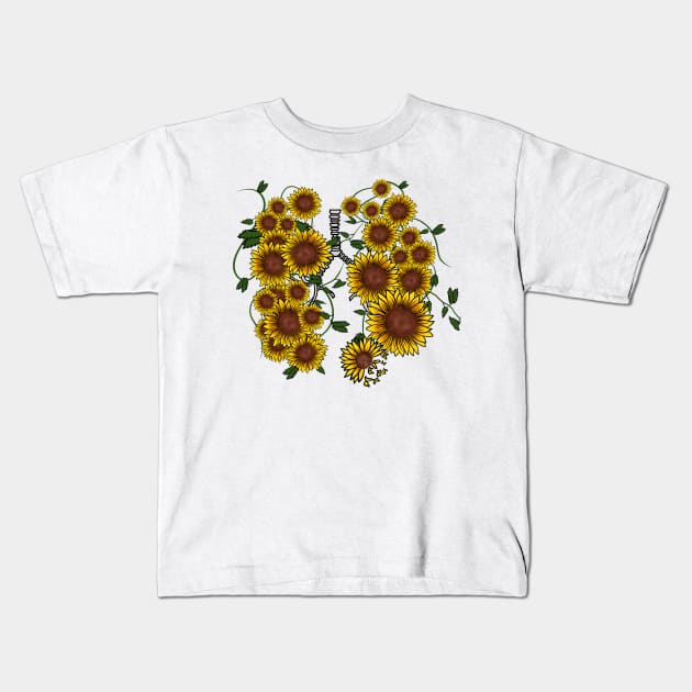 Sunflower lungs Kids T-Shirt by Mermaidssparkle